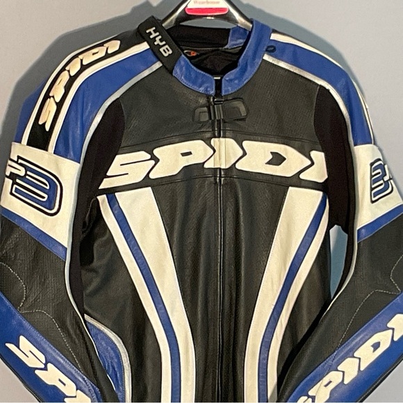 Spidi Men’s 54 Hydroback Black, White, Blue Fully Armored Ventilated Racing Suit - Picture 10 of 16
